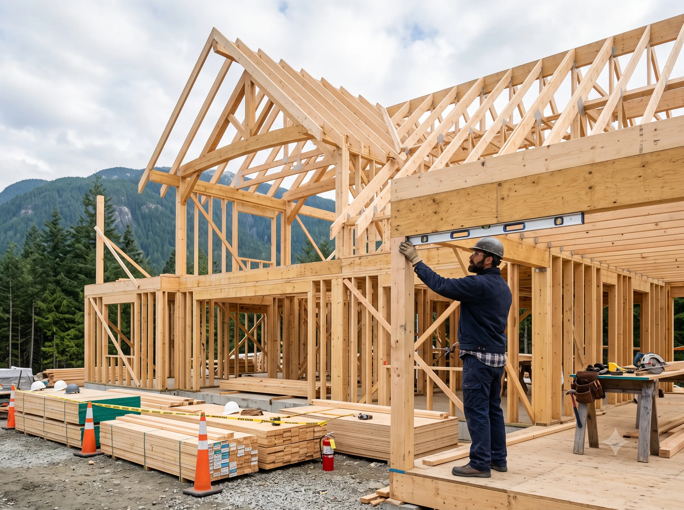 Framing detail on a new build