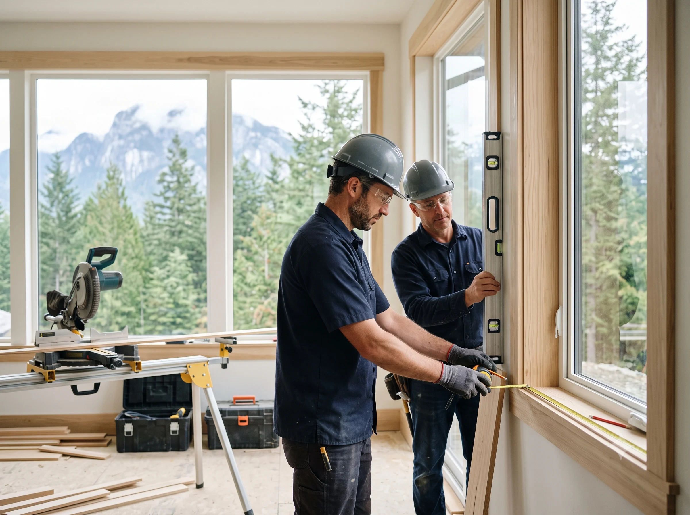 Finishing carpentry on a Skyridge project